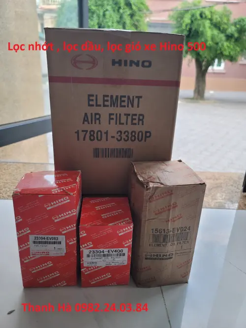 23304-EV083   23304-EV400    15613-EV024   Lọc nhớt, lọc dầu, lọc gió xe Hino 500