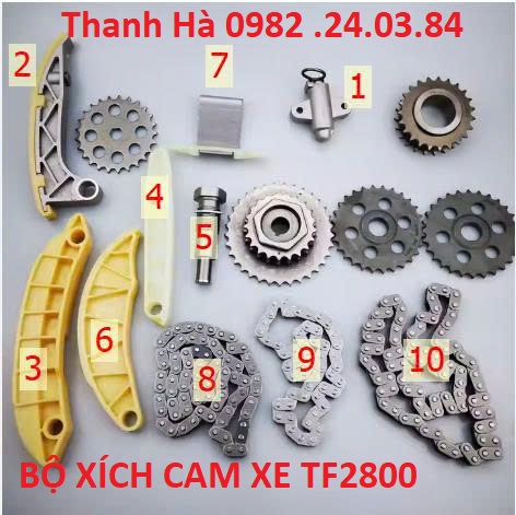 X190839, X190842, X190843, X190844, X190845 BỘ XÍCH CAM XE THACO TF2800